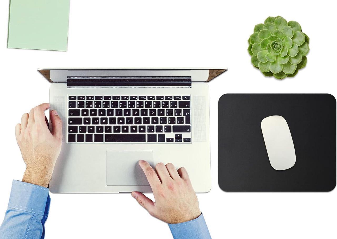 Alt view image 7 of 7 - Mouse Pad with Comfortable Edge 3 Pack Premium-Textured & Washable Mousepad Bulk with Non-Slip Rubber Base Mouse Pads for Computers Laptop PC Office & Home 9.45 x 7.87 in Black
