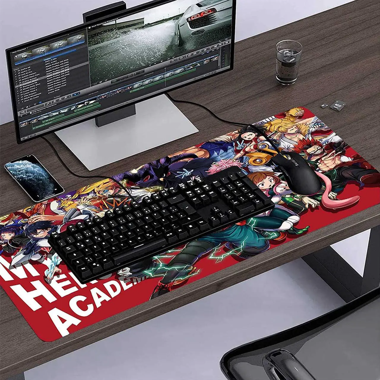 Alt view image 5 of 7 - Anime Mouse Pad My Hero Academia Characters,Extra Large Gaming Mousepad Laptop Desk Pad Mat,Non-Slip Rubber Base,Stitched Edges,Smooth Fabric,Computer Keyboard & Mice Combo Pads 35.4x15.7 inch