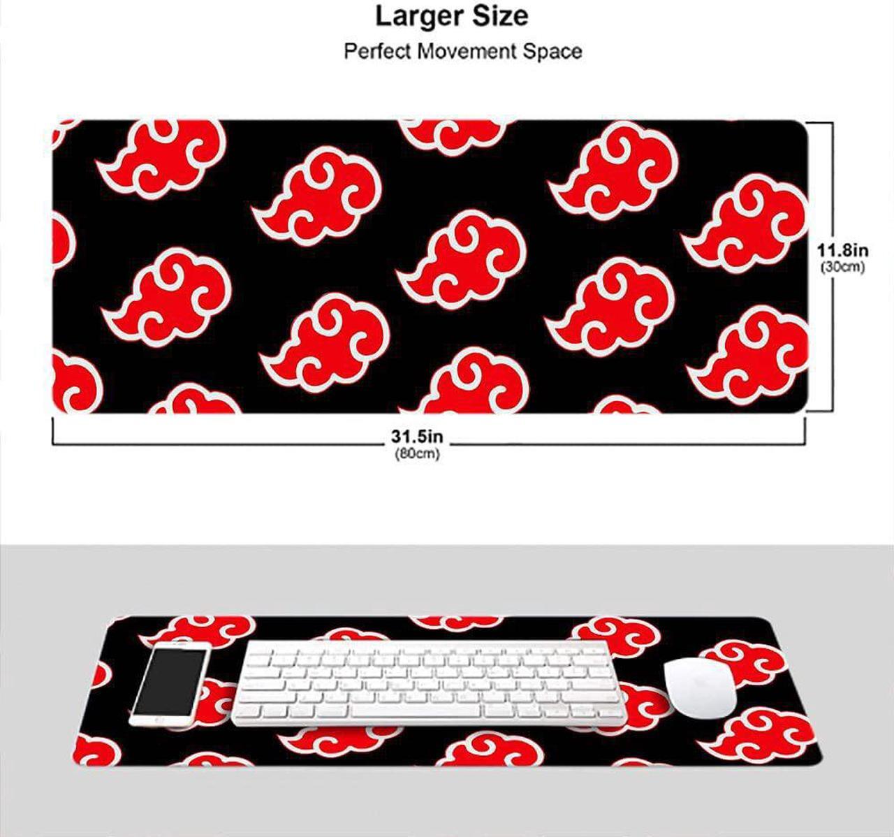 Alt view image 2 of 5 - Gaming Mouse Pad Large for Japanese Anime Akatsuki Itachi Uchiha Mouse pad Smooth Surface Stitched Edges Ultra Thick Anti-Slip Rubber Base Soft Cloth for Gamer Office Home 31.5" x 11.8" x 0.12"