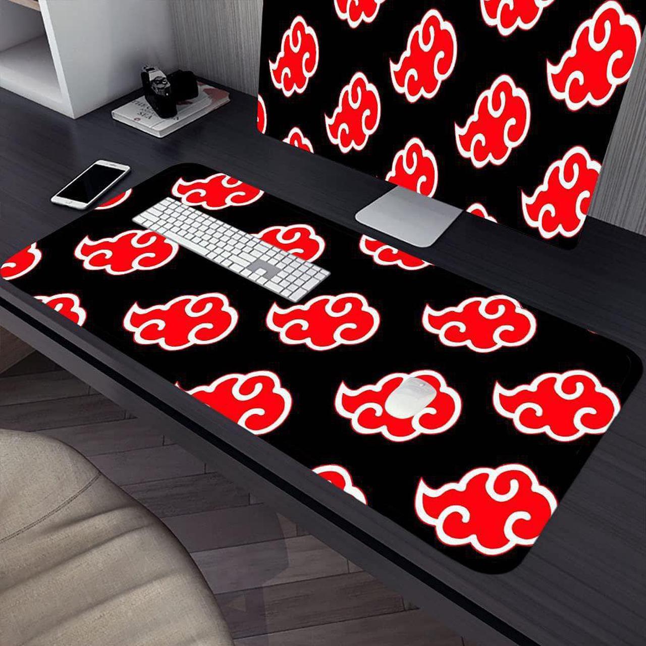 Alt view image 3 of 5 - Gaming Mouse Pad Large for Japanese Anime Akatsuki Itachi Uchiha Mouse pad Smooth Surface Stitched Edges Ultra Thick Anti-Slip Rubber Base Soft Cloth for Gamer Office Home 31.5" x 11.8" x 0.12"