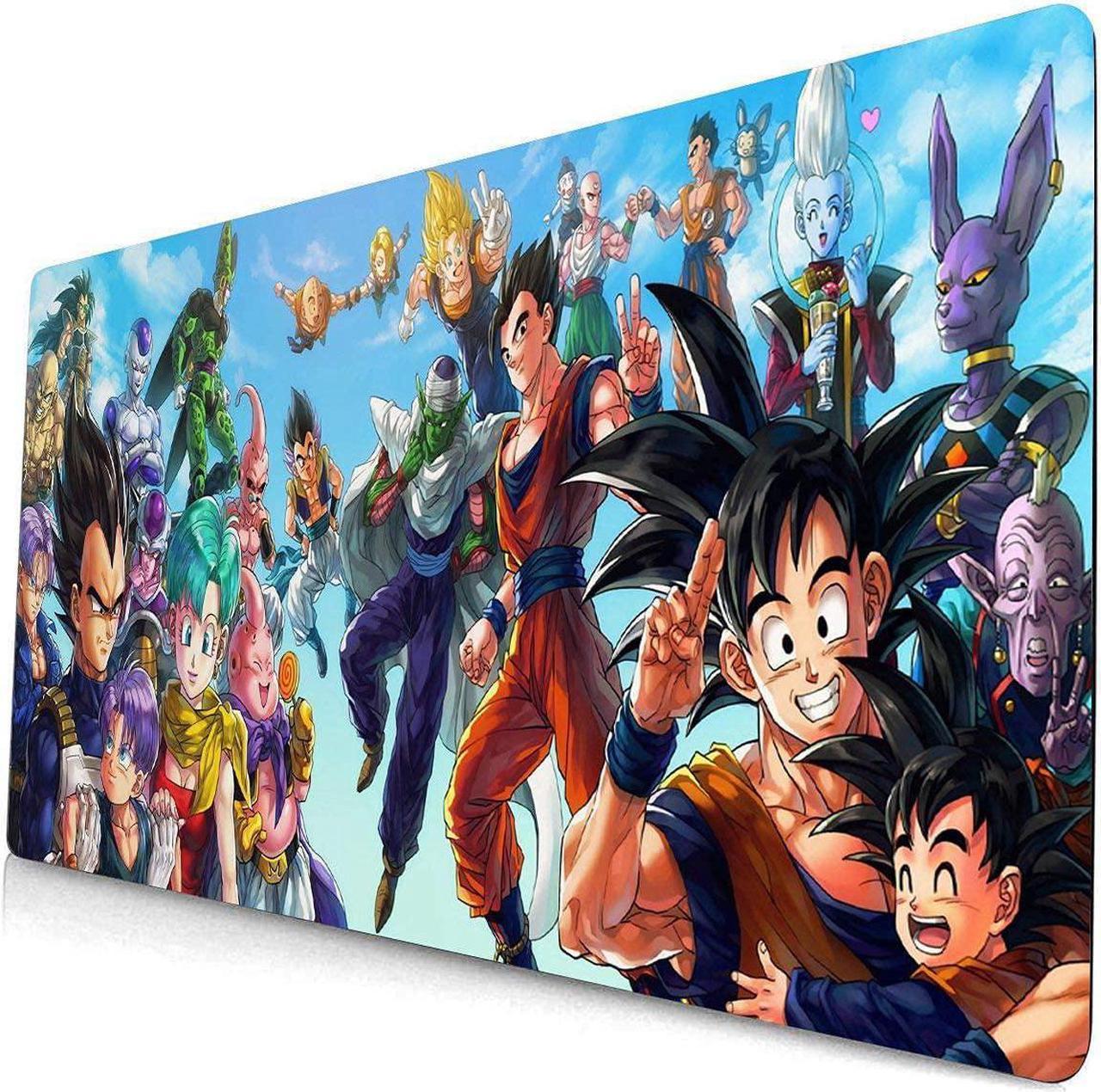 kiyokidy Anime Dragon Ball Mouse Pad,Extended Gaming Mouse Pad with Stitched Edges, Large Mouse pad with Non-Slip Rubber Base for Work & Gaming, Office & Home, 35.4x15.7inch