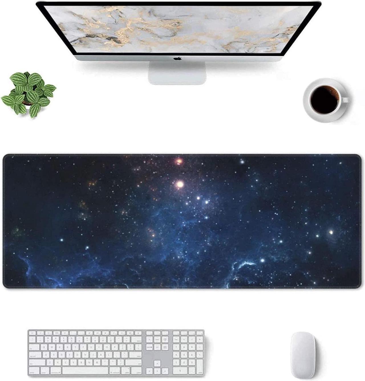 XXL Space Galaxy Desk Mouse Pad Large Gaming Keyboard Mat Cool Extended Laptop Mouse Pad for Office Company 31.5 X 11.8 Inch