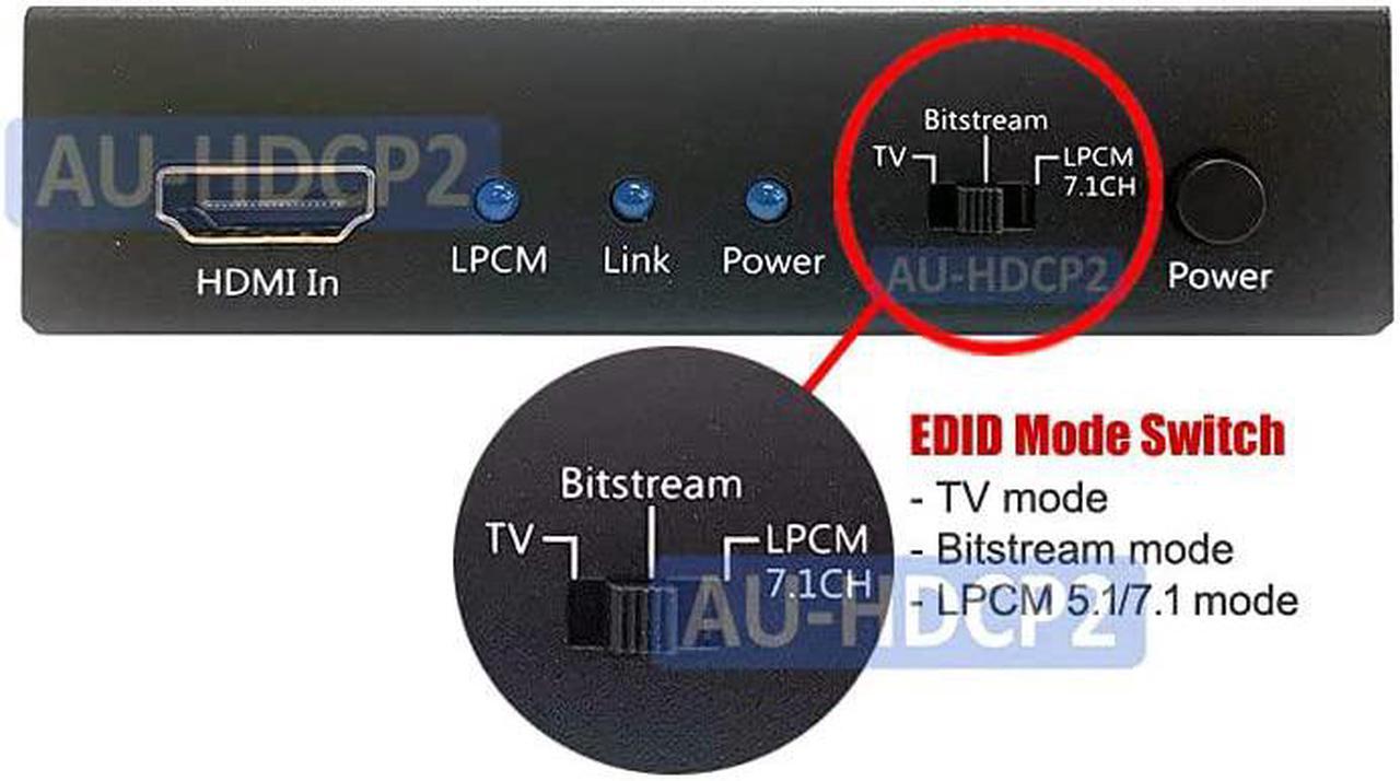 Alt view image 5 of 7 - 4K HDMI to Optical Audio Converter + HDMI PCM 5.1 7.1 to Analog Surround Decoder
