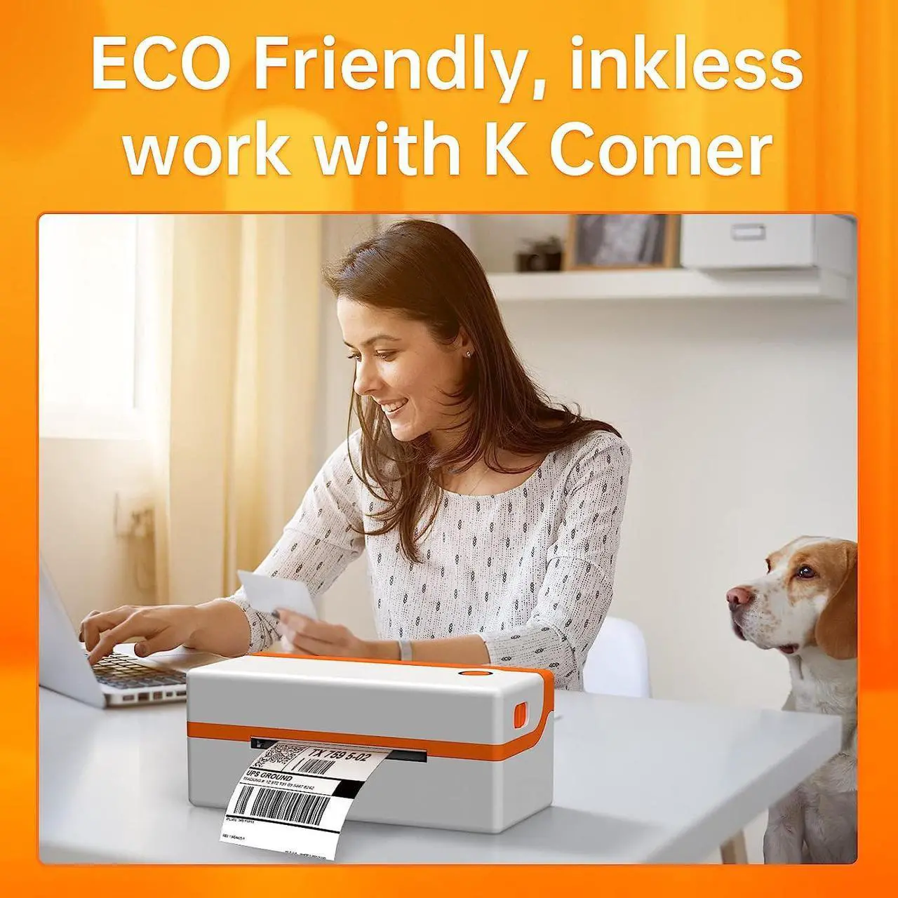 Alt view image 6 of 7 - K COMER Thermal Label Printer 4x6 Shipping Label Printer for Small Business & Shipping Package 203dpi 150mm/s for , Ebay, Shopify, Etsy, UPS, USPS, FedEx, DHL
