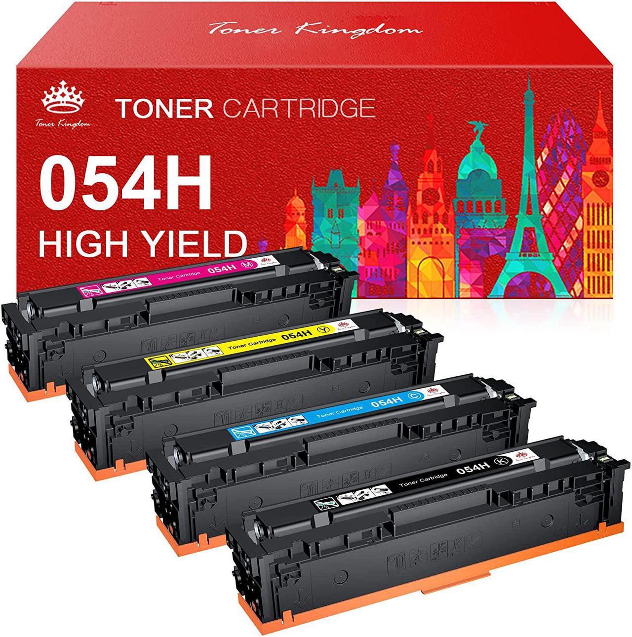 Toner Kingdom Compatible Toner-Cartridge Replacement for Canon 054H 054 High Yield CRG-054 for Canon Color ImageClass LBP622Cdw MF644Cdw MF642Cdw MF640C Printer - 4Pack(1B 1C 1M 1Y)