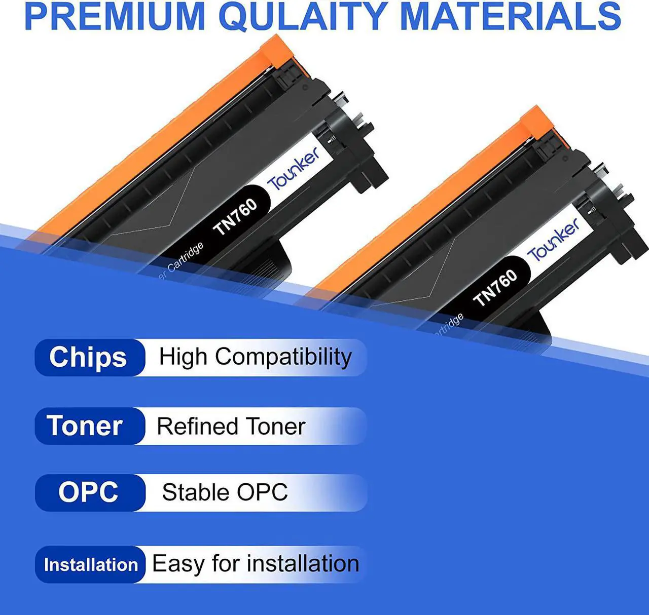 Alt view image 5 of 7 - Tounker Compatible TN760 Toner Cartridge Replacement for Brother TN760 TN 760 TN-760 TN730 TN 730 Toner to Use with Brother HL-L2350DW HL-L2395DW HL-L2370DW MFC-L2750DW MFC-L2710DW(Black,2 Pack)
