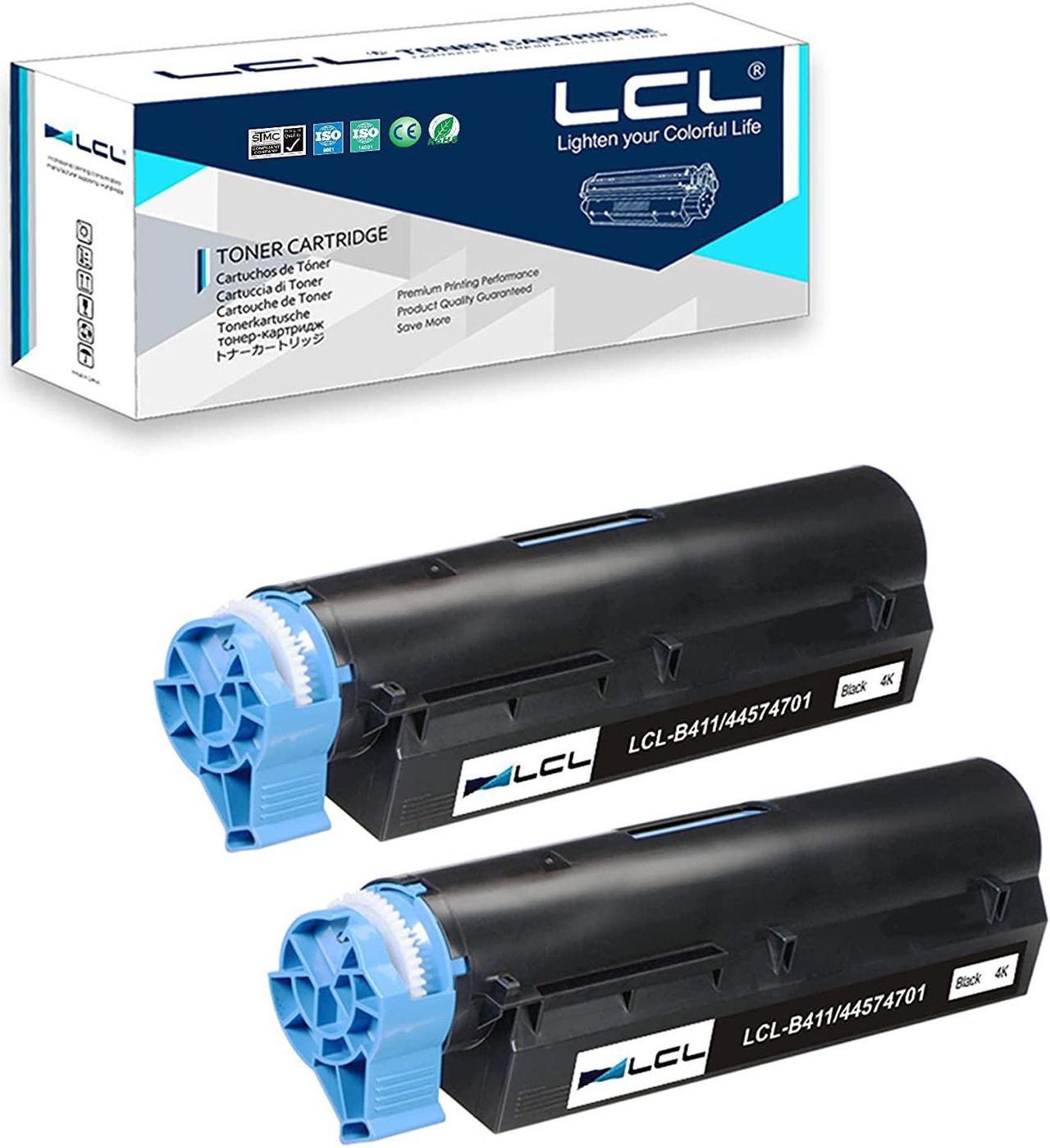 LCL Compatible for OKI B411 B431 44574701 4000 Pages (2-Pack Black) Toner Cartridge for OKI B411 B411D B411DN B431D B431DN MB491 MB461 MB471