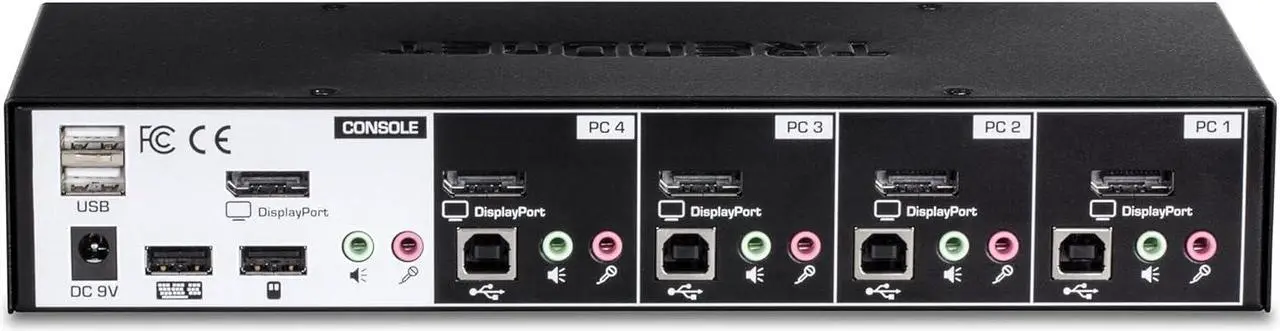 Alt view image 5 of 5 - TRENDnet 4-Port Monitor DisplayPort KVM Switch with Audio, 2-Port USB 2.0 Hub, Supports 4K UHD 3840 x 2160 @ 60Hz, DisplayPort 1.2, Black, TK-441DP