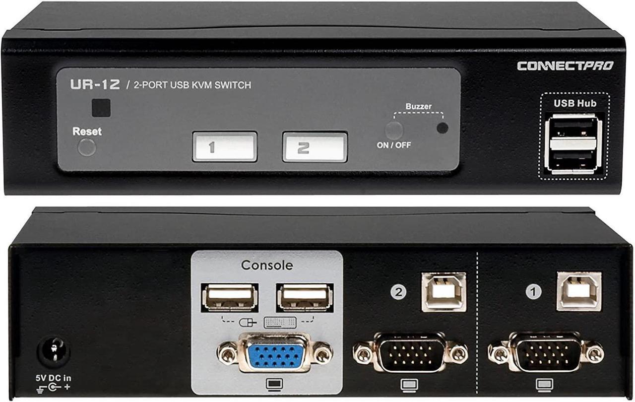 Main image of ConnectPRO UR-12-KIT , 2-port USB 2.0 KVM Switch with Cables