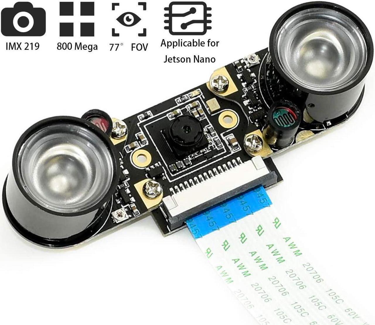 Alt view image 2 of 7 - waveshare 8MP IMX219-77IR Infrared Camera Compatible with NVIDIA Jetson Nano and Raspberry Pi Compute Module 3/3+, 8 Megapixels Camera Module 3280×2464 Resolution 77 Degree FOV Infrared Night Vision