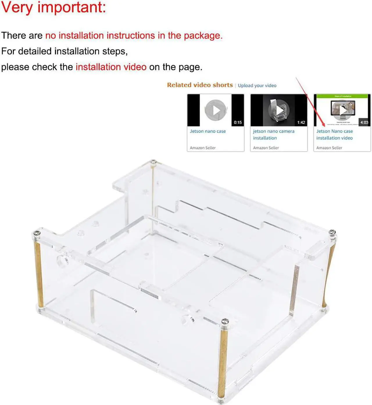Alt view image 2 of 7 - Yahboom Acrylic Case for NVIDIA Jetson Nano Compatible with 4GB (B01 & A02) & 2GB with Cooling Fan and Camera Case