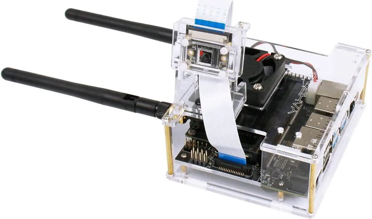 Alt view image 7 of 7 - Yahboom Acrylic Case for NVIDIA Jetson Nano Compatible with 4GB (B01 & A02) & 2GB with Cooling Fan and Camera Case