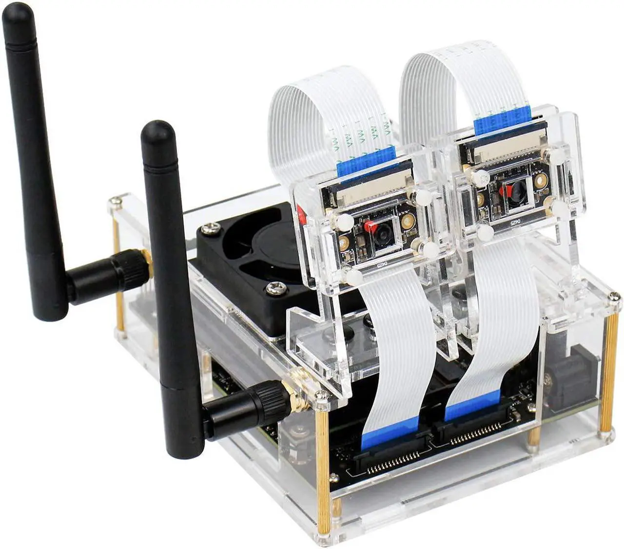 Main image of Yahboom Acrylic Case for NVIDIA Jetson Nano Compatible with 4GB (B01 & A02) & 2GB with Cooling Fan and Camera Case
