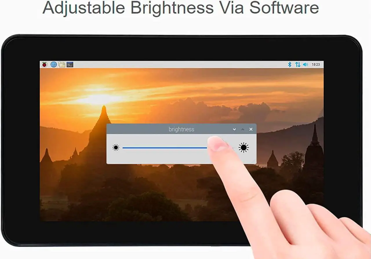 Alt view image 5 of 7 - waveshare 7inch DSI LCD 1024×600 Touch Screen for Raspberry Pi 4B/3B+/3A+/Compute Module 4 (CM4)/Compute Module 3+ (CM3+) Toughened Glass IPS Display Capacitive Monitor 5-Points Touch Driver Required