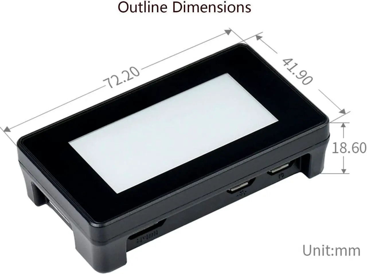 Alt view image 7 of 7 - waveshare 2.13inch Touch e-Paper Display with ABS Case for Raspberry Pi Zero 2 W/Raspberry Pi Zero/Pi Zero W/Pi Zero WH, 250x122 Pixels E-Ink, Paper-Like Effect Support Partial Refresh