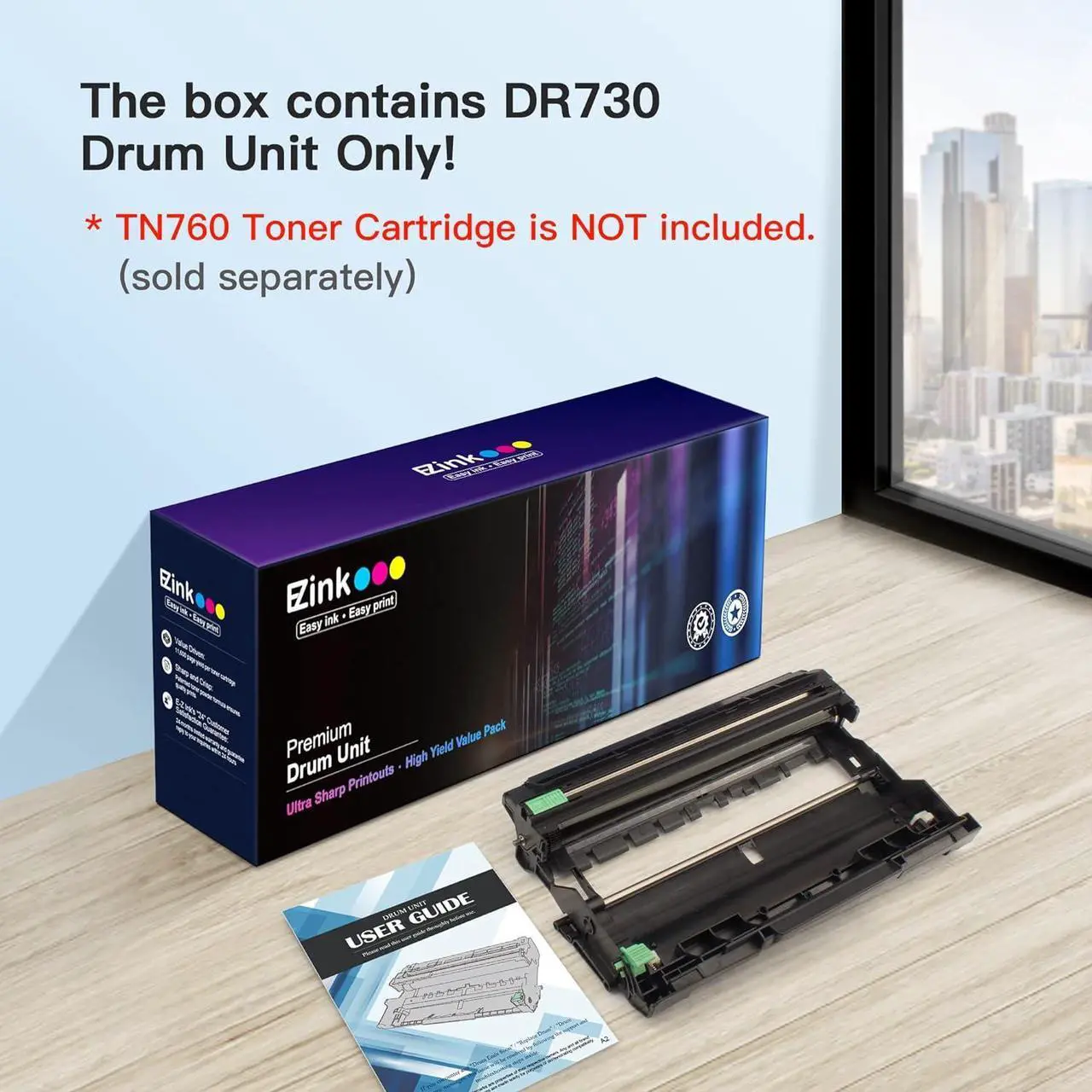 Alt view image 2 of 7 - E-Z Ink (TM Compatible DR730 Drum Unit (Not Toner) Replacement  DR 730 Compatible with HL-L2350DW HL-L2395DW HL-L2370DW HL-L2370DWXL MFC-L2750DW MFC-L2710DW DCP-L2550DW Printer (2 Drum)