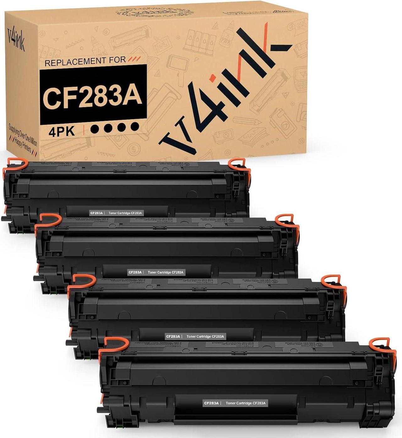 V4INK 4 Pack Compatible Replacement for HP 83A CF283A Toner Cartridge - for use in HP Laserjet Pro MFP M127fw M127fn M125nw M125a M201n M201dw M225dn M225dw Series Printers