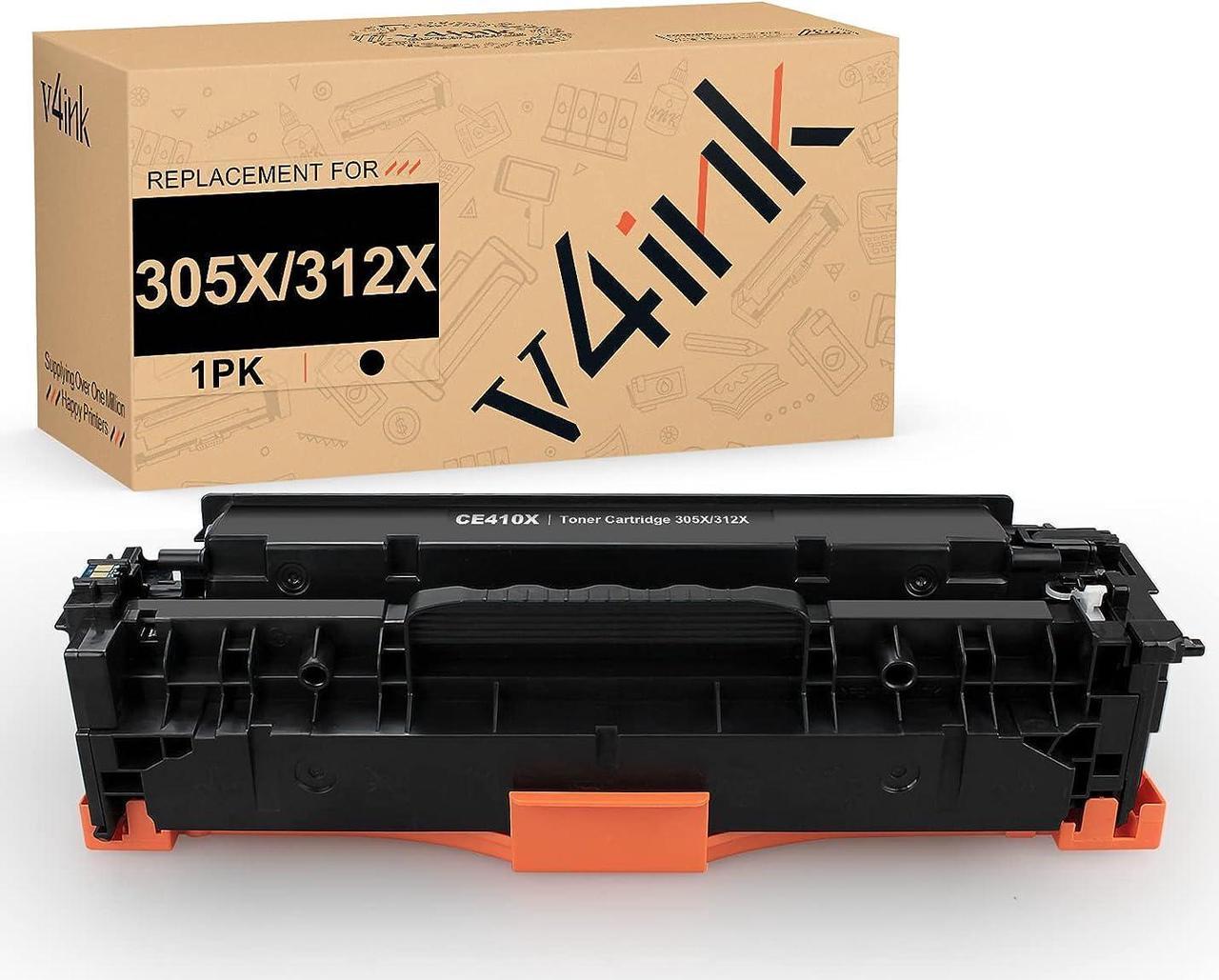 v4ink Remanufactured Toner Cartridge Replacement for HP 305X 305A CE410X CE410A Toner High Yield Black Ink for HP Pro 400 MFP M475dn M475dw M451nw M451dn M451dw PRO 300 M375nw M351 Printer