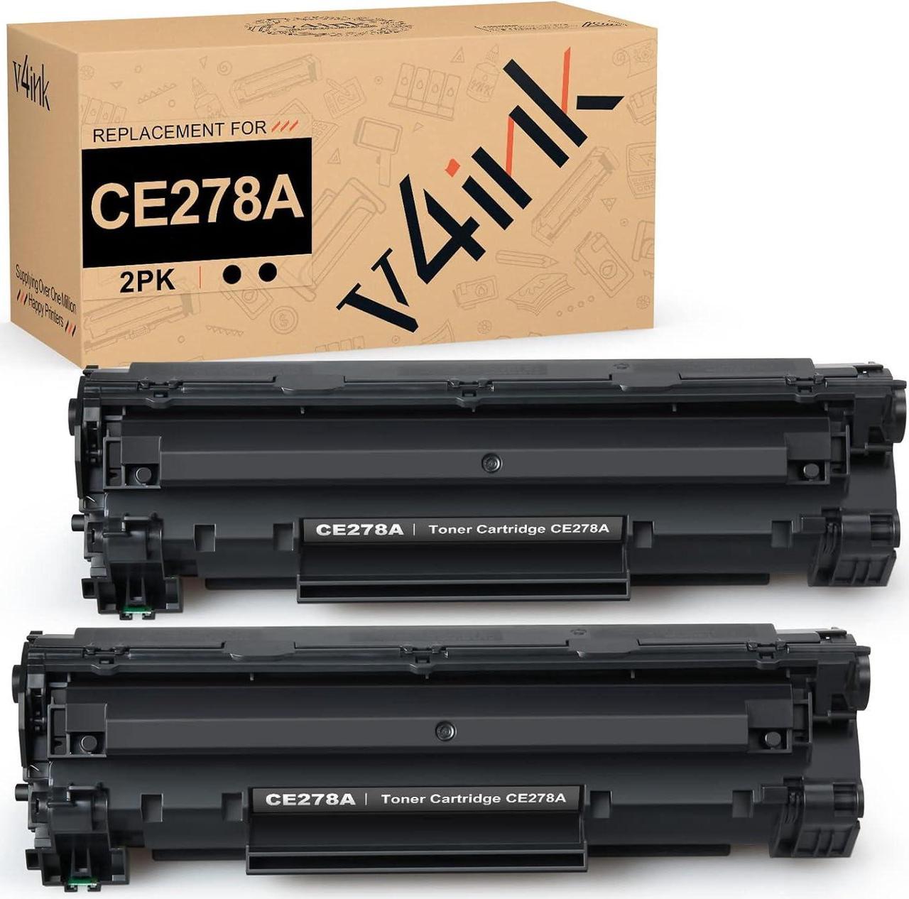 v4ink Compatible CE278A Toner Cartridge Replacement for HP 78A CE278A (Black 2 Packs) for use in HP Laserjet Pro M1536dnf MFP P1606dn P1600 P1566 P1560 Series Printer