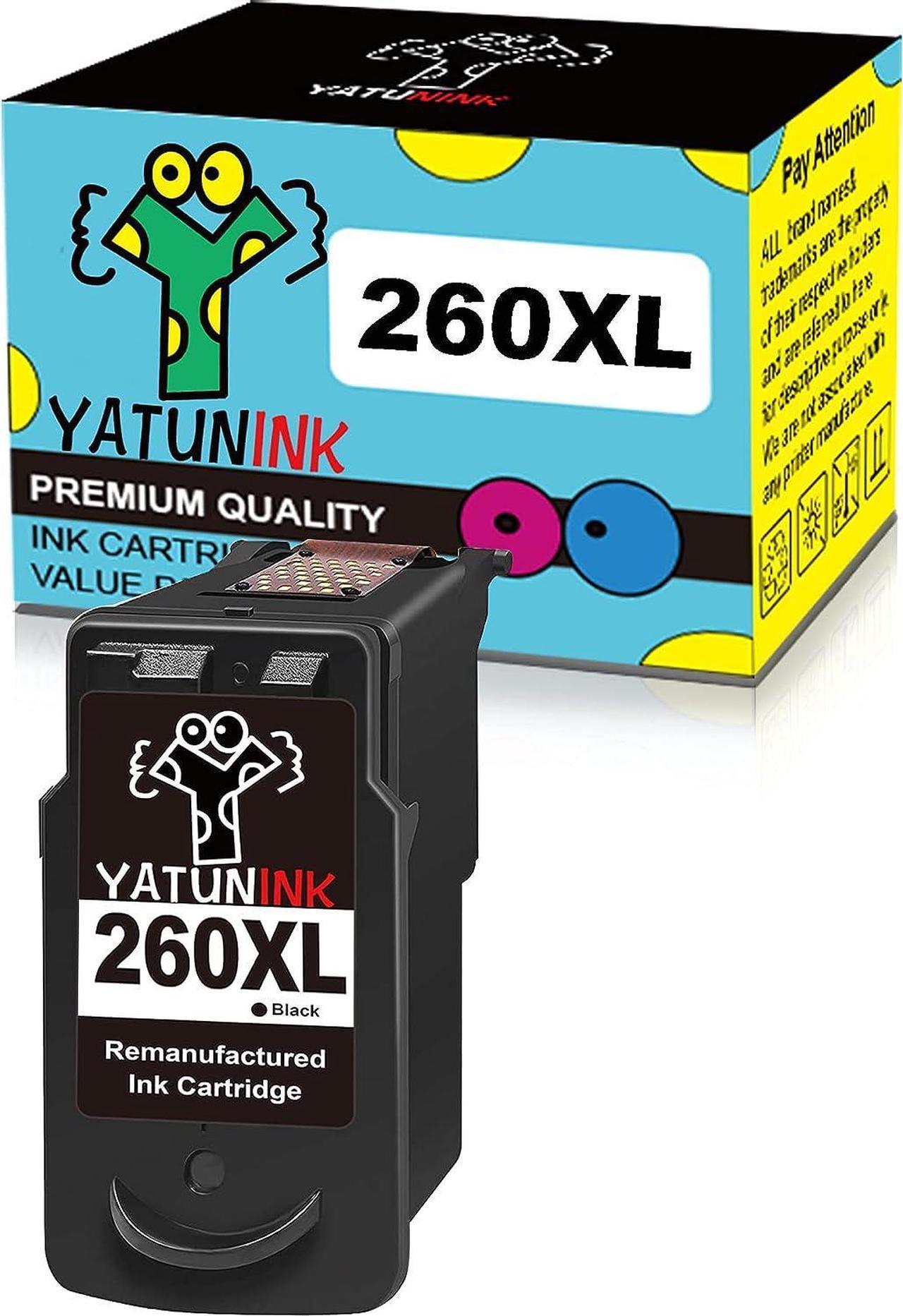 YATUNINK Remanufactured 260 XL Ink Cartridge Black Replacement for Canon PG-260XL 260XL PG-260 XL PG260 XL 260 XL Black Ink Cartrige for Canon TS6420 TS5320 TR7020 All In One Wireless Printer(1 Black)