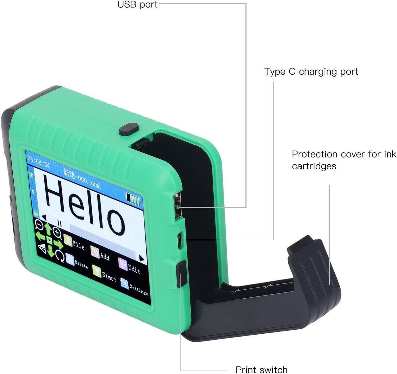 Alt view image 5 of 7 - Portable Intelligent Handheld Inkjet Printer with LED Touch Screen Inkjet Coding Machine for Label Production Date Barcode