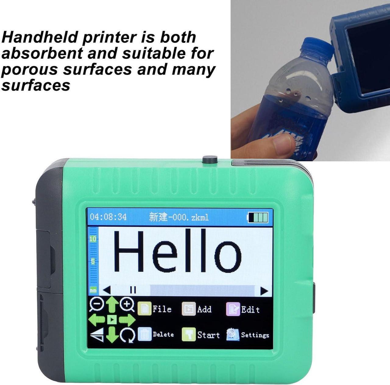 Alt view image 7 of 7 - Portable Intelligent Handheld Inkjet Printer with LED Touch Screen Inkjet Coding Machine for Label Production Date Barcode