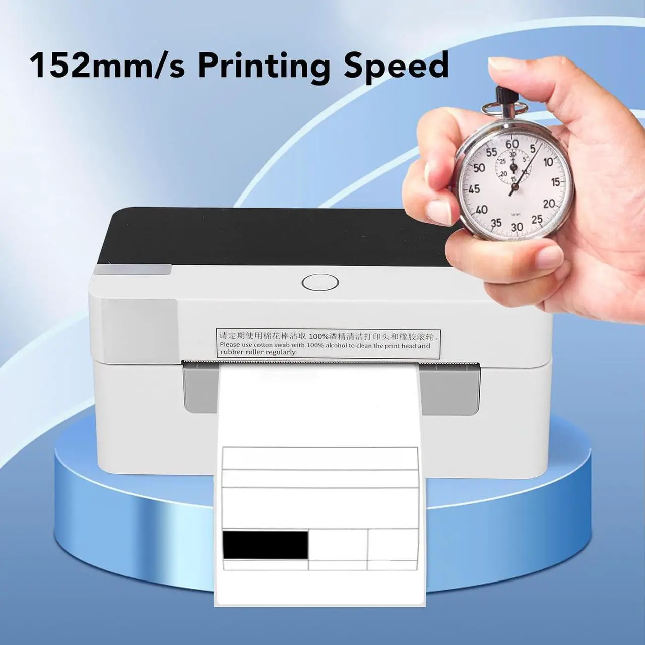 Alt view image 2 of 7 - Label Printer, High Speed USB Bluetooth Connection Thermal Printer Desktop Printing Machine for Barcode Shipping Packages, Compatible with Windows 7 8 10, for WinXP, for OS X