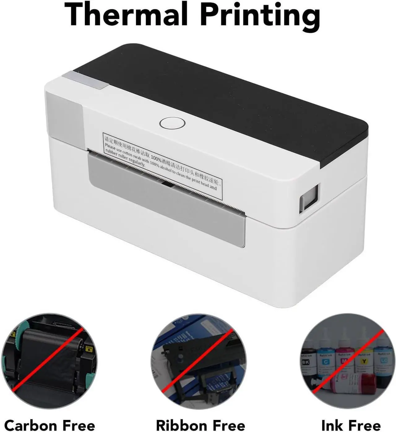 Alt view image 5 of 7 - Label Printer, High Speed USB Bluetooth Connection Thermal Printer Desktop Printing Machine for Barcode Shipping Packages, Compatible with Windows 7 8 10, for WinXP, for OS X