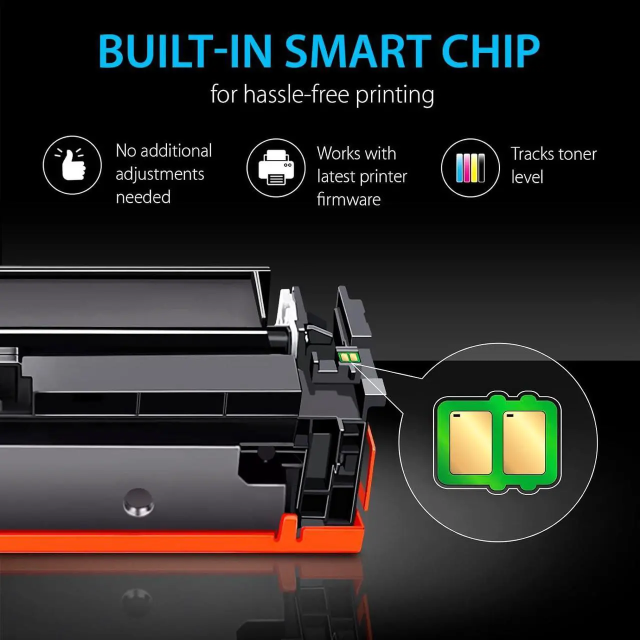 Alt view image 4 of 6 - Smart Ink Compatible Toner Cartridge Replacement  206A 206 A with Built-in Chip (4 Pack) to use with Color Laserjet Pro MFP M283fdw M283cdw Laserjet Pro M255dw M255nw (Black Cyan Magenta Yellow)