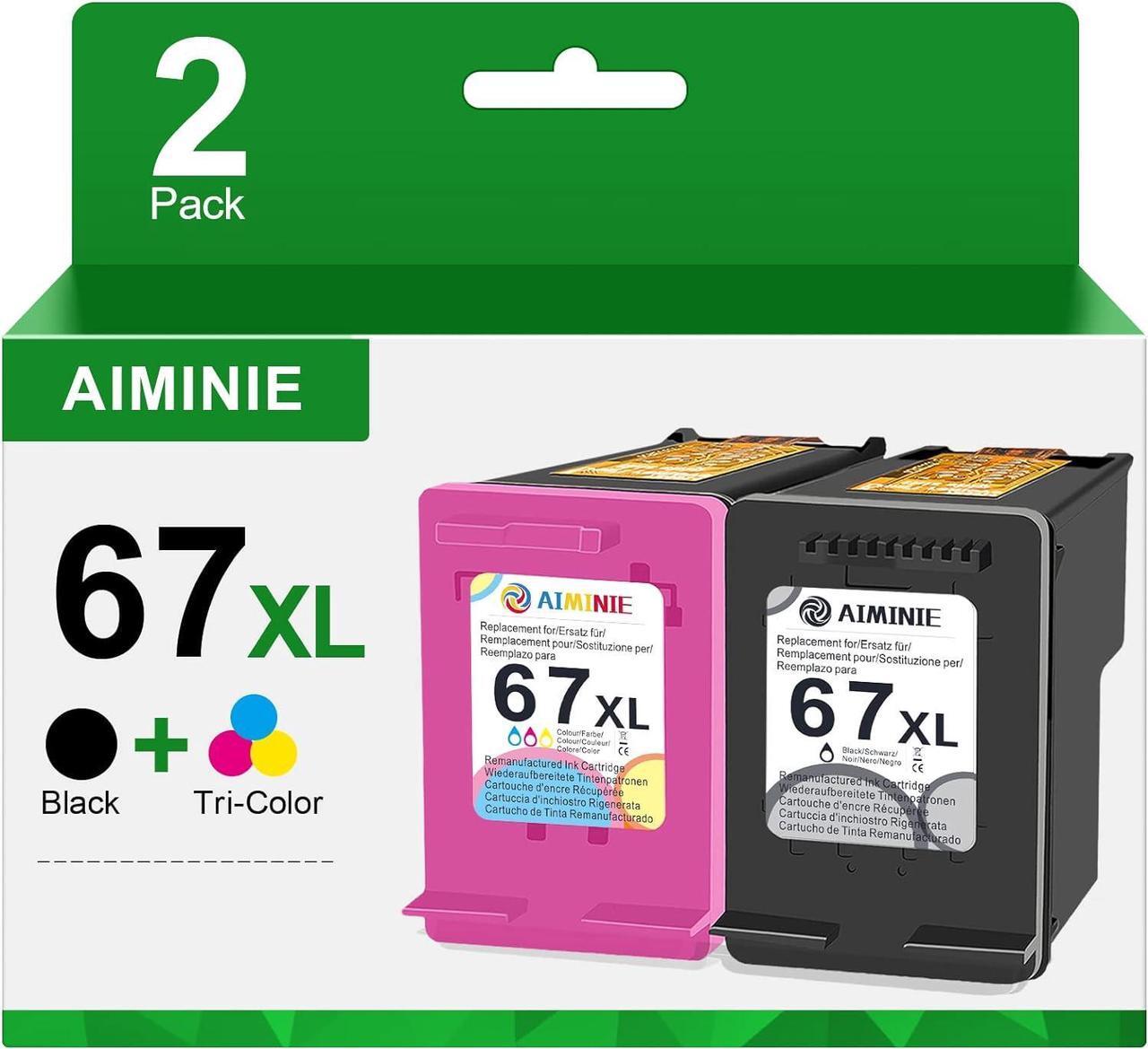 Main image of 67XL Ink Cartridges Replacement  Deskjet 2700 4100 4155 Envy 6000 6055 6400 6455 6458 Series Printer Ink Cartridges  Ink 67 XL 67XL Black and Color Combo Pack 2-Pack