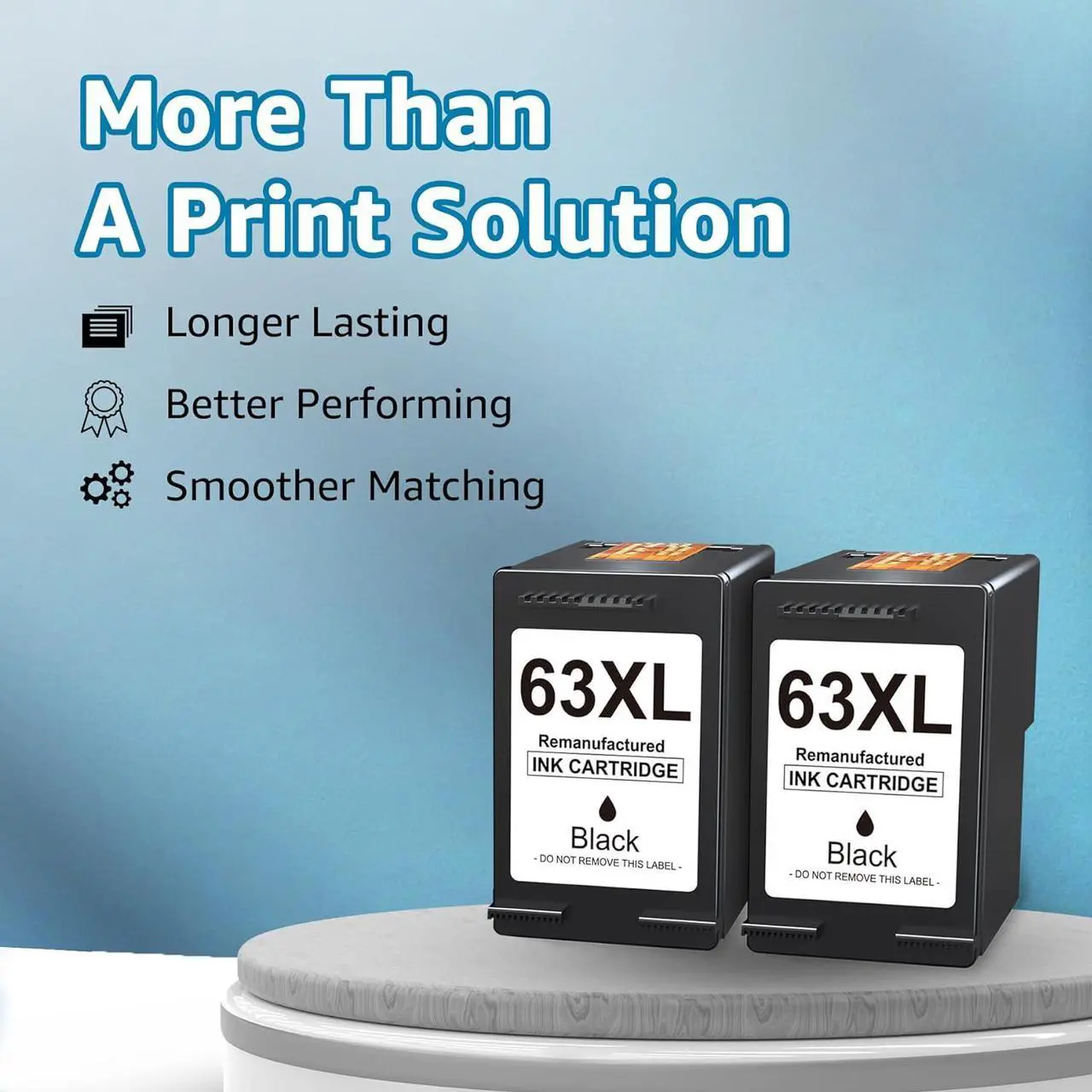 Alt view image 2 of 7 - Palmtree Remanufactured Ink Cartridge Replacement  63XL Black Ink Cartridge  Envy 4520 4512 Officejet 3830 4650 5258 5255 4655 3833 Deskjet 1112 3631 Ink Printer (2 Black)
