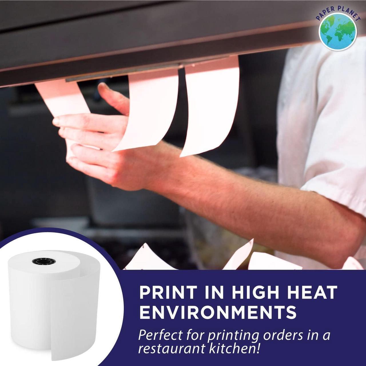Alt view image 5 of 7 - Kitchen Printer Paper for Clover Kitchen Receipt Printer (Star SP700 Ink Printer) by Paper Planet | Credit Card Receipt Paper for Star SP700 Printer | 1-Ply Bond Paper | 20 Rolls with 1 Ribbon
