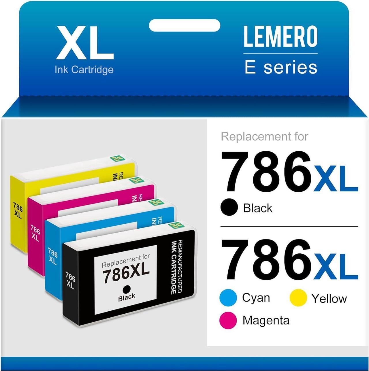 Main image of LEMERO Remanufactured Ink Cartridges Replacement  786XL 786 for Workforce Pro WF-4630 WF-5690 WF-5190 WF-5620 WF-4640 WF-5110 (Black, Cyan, Magenta, Yellow, 4-Pack)