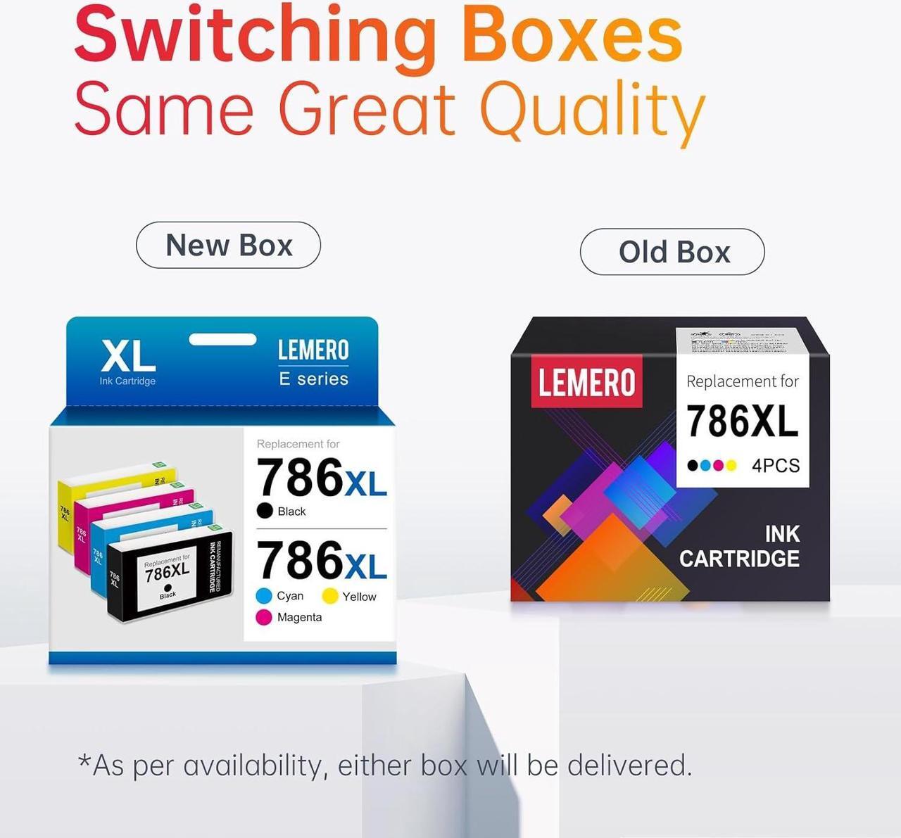 Alt view image 2 of 6 - LEMERO Remanufactured Ink Cartridges Replacement  786XL 786 for Workforce Pro WF-4630 WF-5690 WF-5190 WF-5620 WF-4640 WF-5110 (Black, Cyan, Magenta, Yellow, 4-Pack)