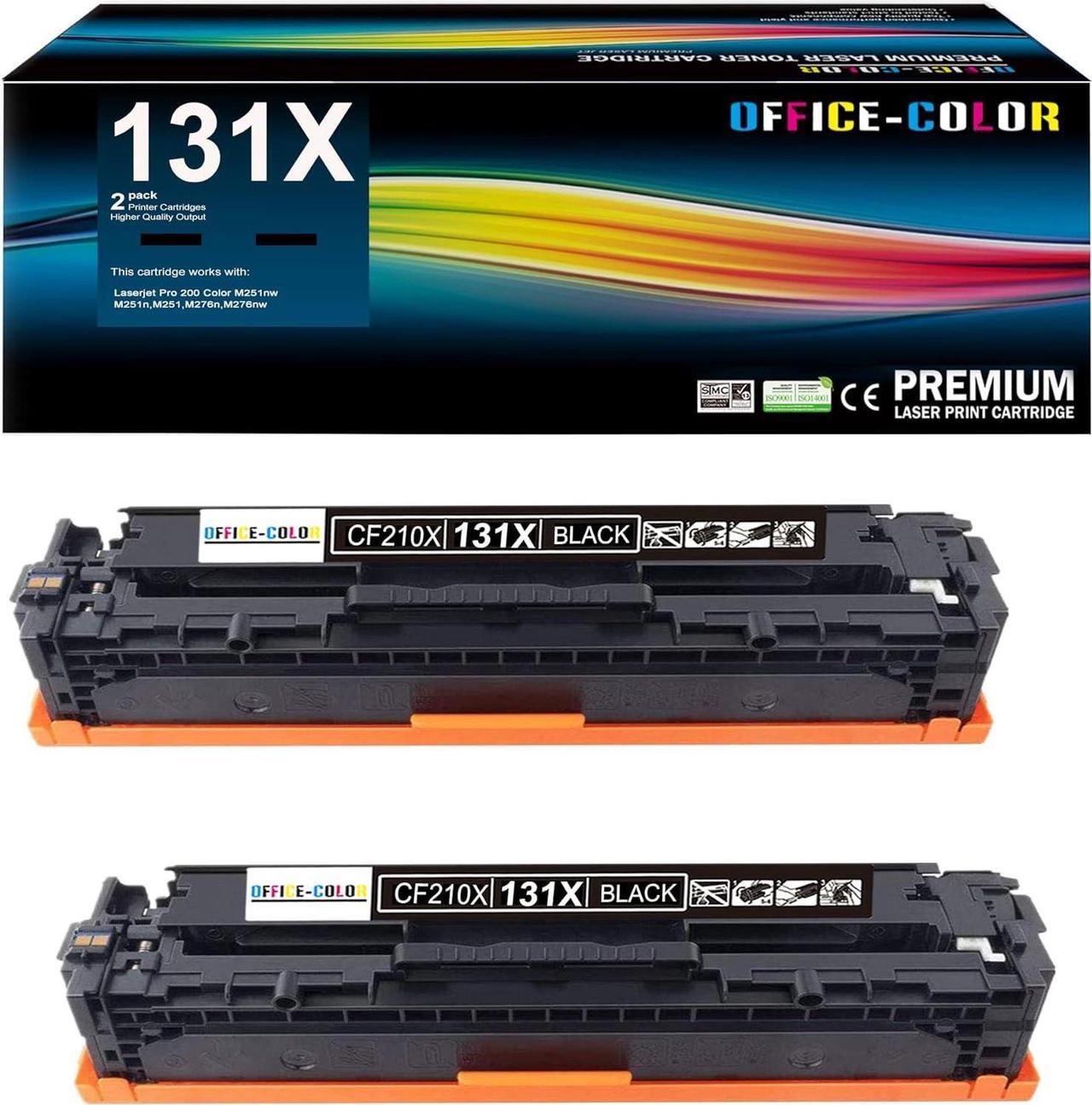 Main image of 131X Black High-Capacity Toner Cartridge CF210X Replacement  Laserjet Pro 200 Color M251nw M276nw M251n M251 M276n Printer Ink 2 Pack