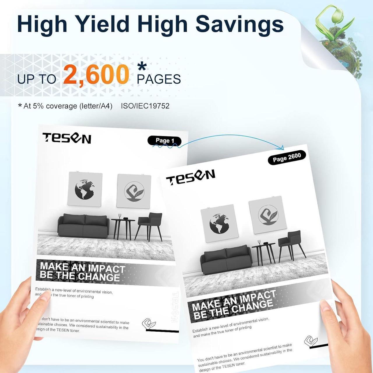 Alt view image 2 of 7 - TESEN TN450 TN420 Compatible Toner Cartridge Replacement  TN450 TN420 Black Toner Cartridge Use for HL-2270DW HL-2240 HL-2280DW MFC-7360N DCP-7065DN MFC-7240 IntelliFax-2840 4-Pack