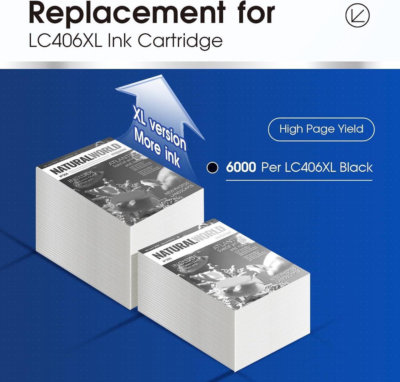 Alt view image 3 of 6 - LLAOLLAO LC406XL Black Compatible Replacement for Brother LC406 Ink Cartridges for Brother MFC-J4335DW MFC-J4345DW MFC-J4535DW MFC-J5855DW MFC-J6555DW MFC-J5955DW MFC-J6955DW Printer LC406BK