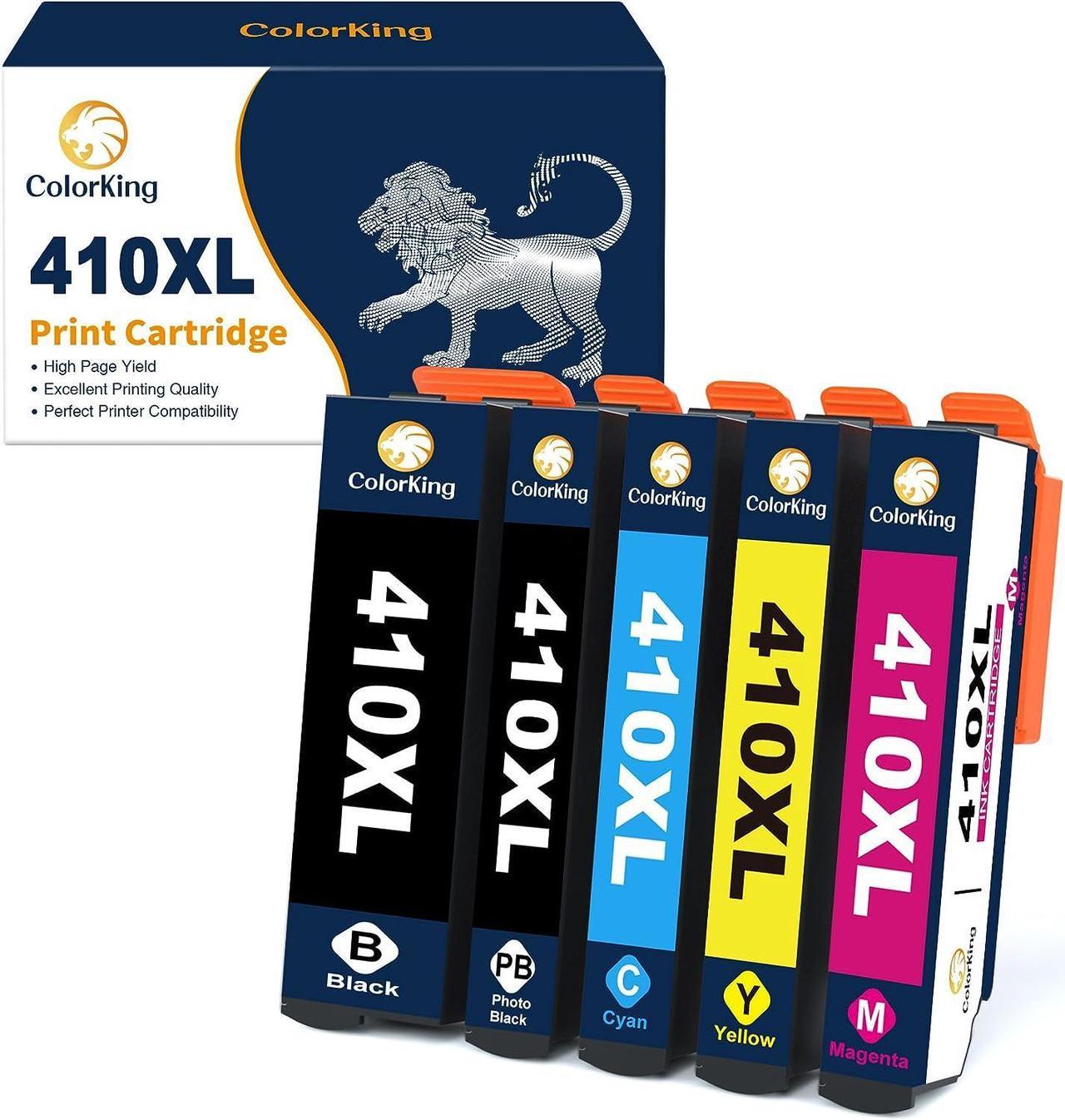 ColorKing Remanufactured 410XL T410XL Ink Cartridges for Epson 410 Ink Cartridge for Expression XP-7100 XP-830 XP-640 XP-635 XP-630 XP-530 (1 Black, 1 Cyan, 1 Magenta, 1 Yellow, 1 Photo Black) 5 Pack