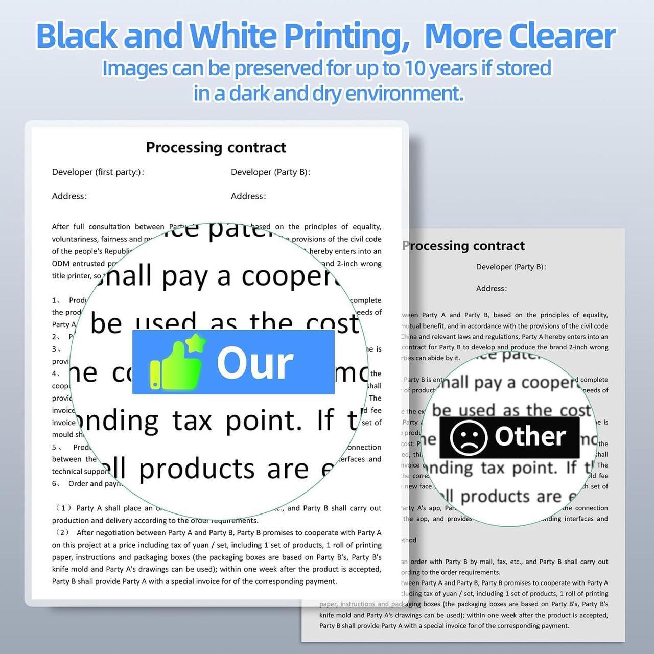 Alt view image 7 of 7 - Portable Printers Wireless for Travel, Inkless Thermal Printer, M08F Bluetooth Mobile Printer Support 8.5" X 11" US Letter, Compatible with Android and iOS & Laptop, Home Use/Office/On The Go