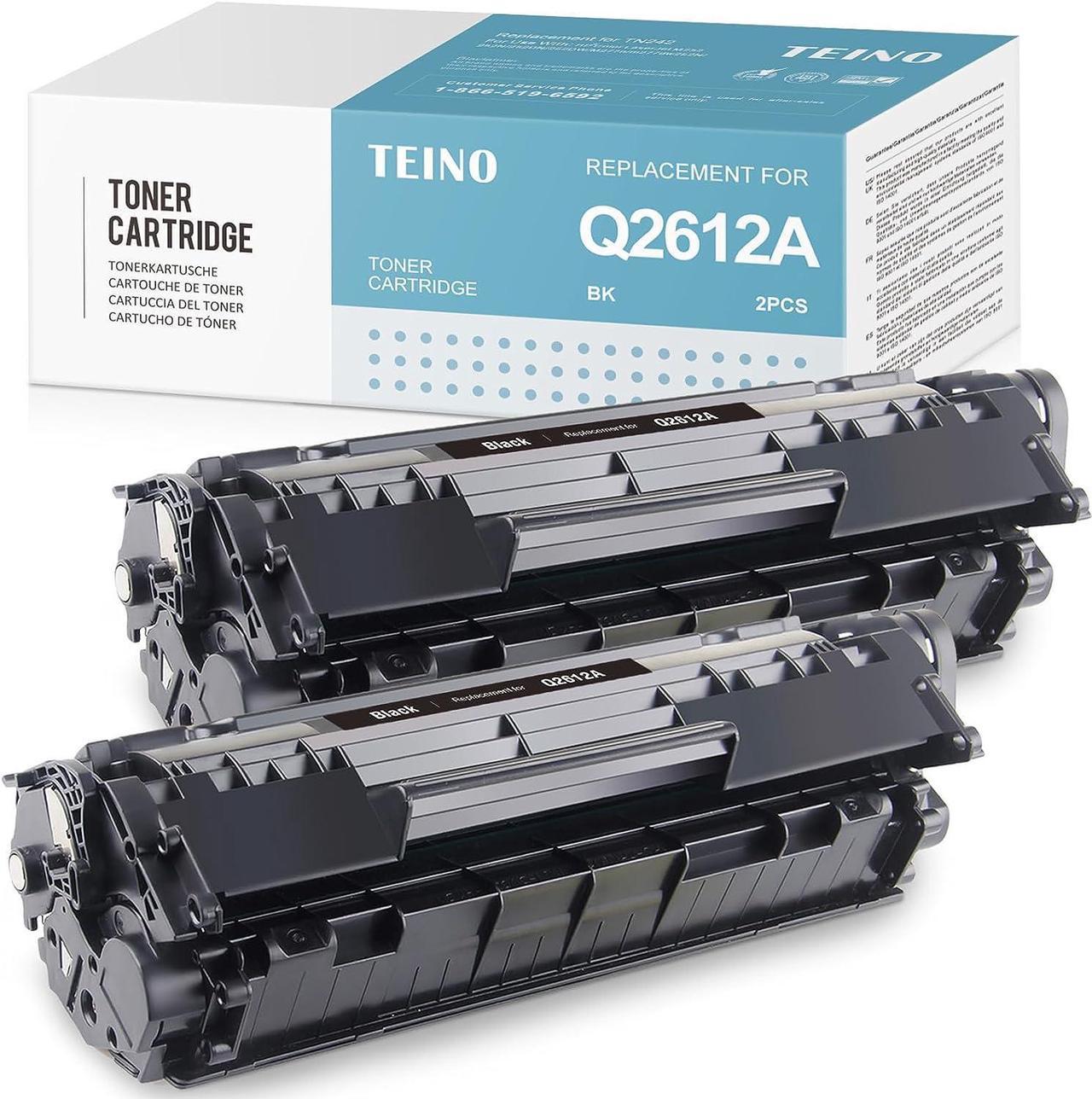 TEINO Compatible Toner Cartridge Replacement for HP 12A Q2612A for HP Laserjet 1020 1010 1012 1018 1022 3015 3030 3050 3055 3020 1022n 3052 M1005 M1319f MFP (Black, 2 Pack)