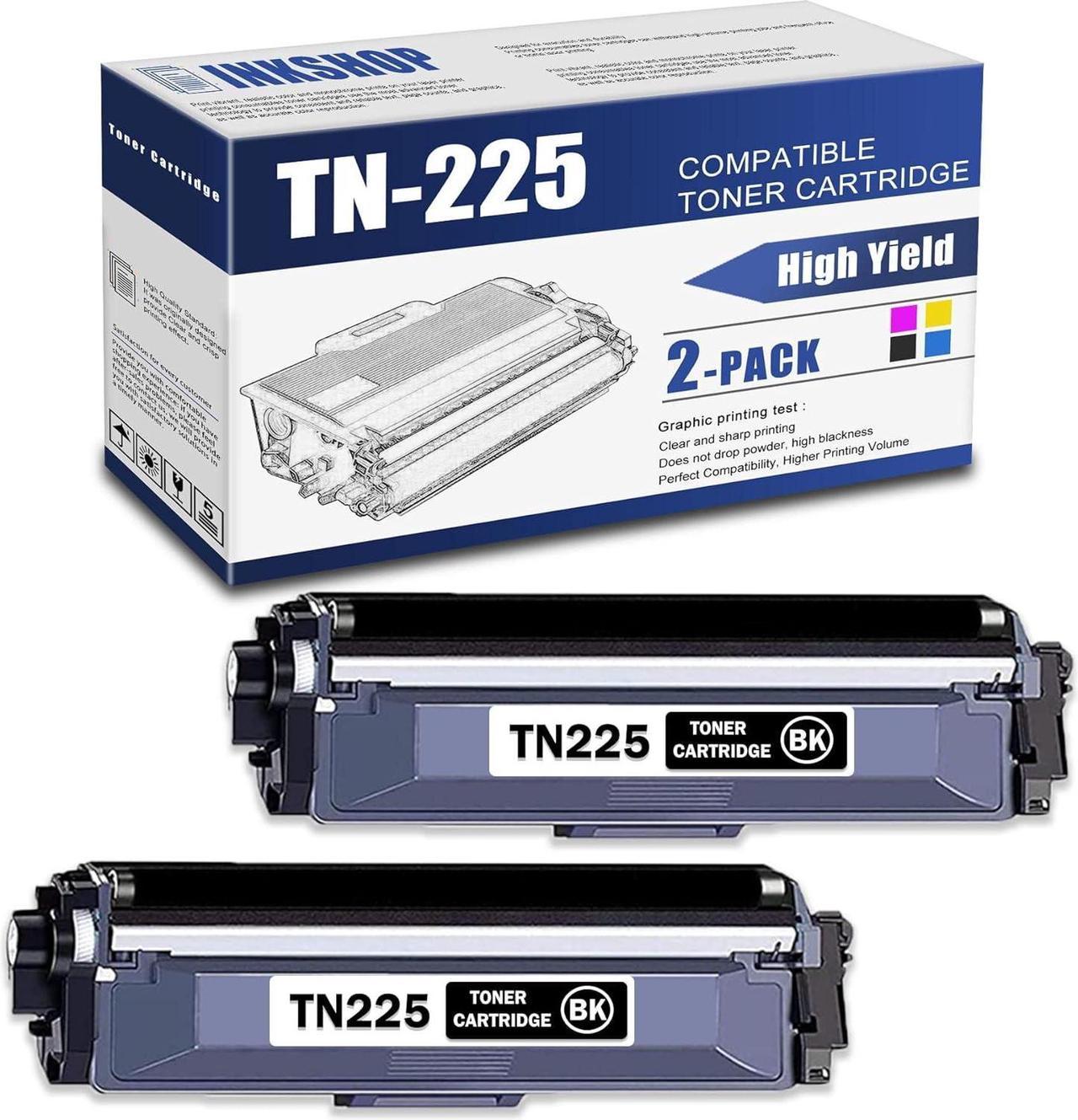 TN225 Compatible TN-225 Black High Yield Toner Cartridge Replacement for Brother TN-225 HL-3140CW HL-3150CDN MFC-9130CW MFC-9140CDN DCP-9015CDW Toner.(2 Pack)