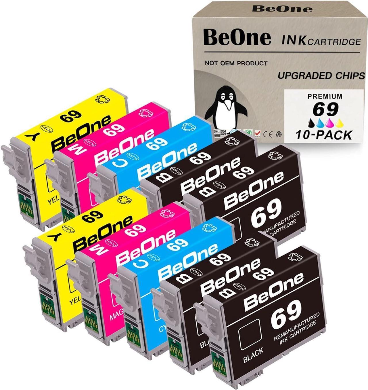 BeOne Remanufactured Ink Cartridge Replacement for Epson 69 T69 for Stylus C120 CX5000 CX6000 CX8400 CX9400 NX215 NX305 NX400 NX410 NX415 NX515 Workforce 1100 30 310 615 Printer (4BK/2C/2M/2Y; 10PK)