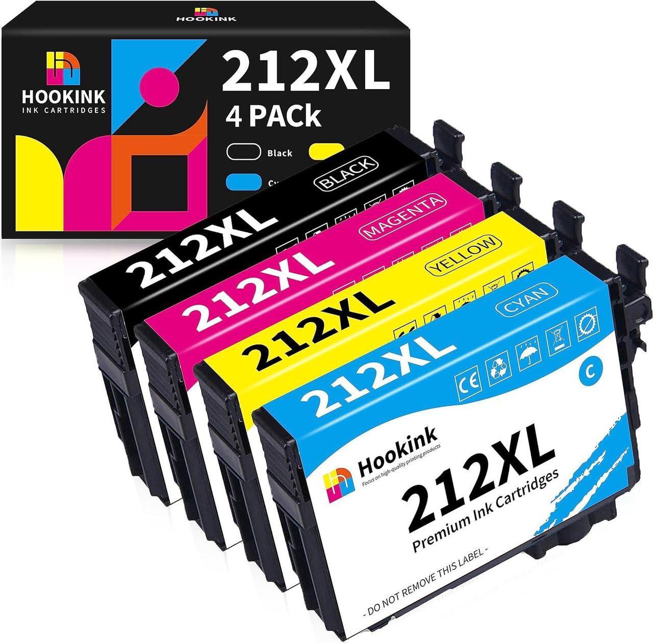 Main image of 212XL Ink Cartridges Remanufactured Replacement  212 Ink Cartridges Compatible  XP-4100 Epson XP-4105 Epson WF-2830 Epson WF-2850 Printer 4-Pack (Black Cyan Magenta Yellow)