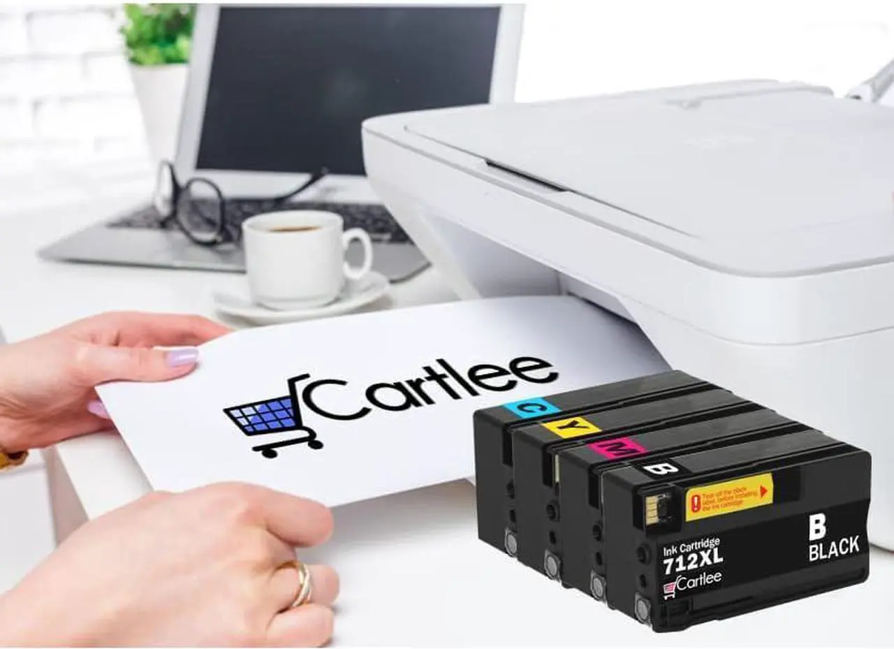 Alt view image 6 of 6 - Cartlee Compatible Ink Cartridges Replacement  712 712XL Ink Cartridges  for DesignJet T210 T230 T250 T630 T650 Studio Plotter Printers (1 Black, 1 Cyan, 1 Magenta, 1 Yellow)