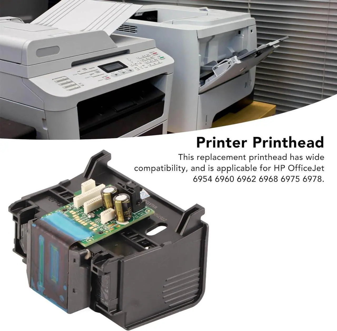 Alt view image 5 of 7 - Printhead, Replacement  OfficeJet 6954 6960 6962 6968 6975 6978 Printer Replacement Parts,Printhead Clear Resolution Smoothly Output Print Head Replacement