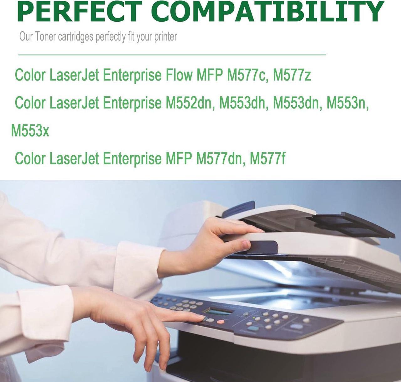 Alt view image 2 of 5 - 508A Cyan Toner Cartridge Replacement  508A CF361A for Laserjet Enterprise M552, M553, Color Laserjet Enterprise MFP M577 Series Printer (1 Pack)