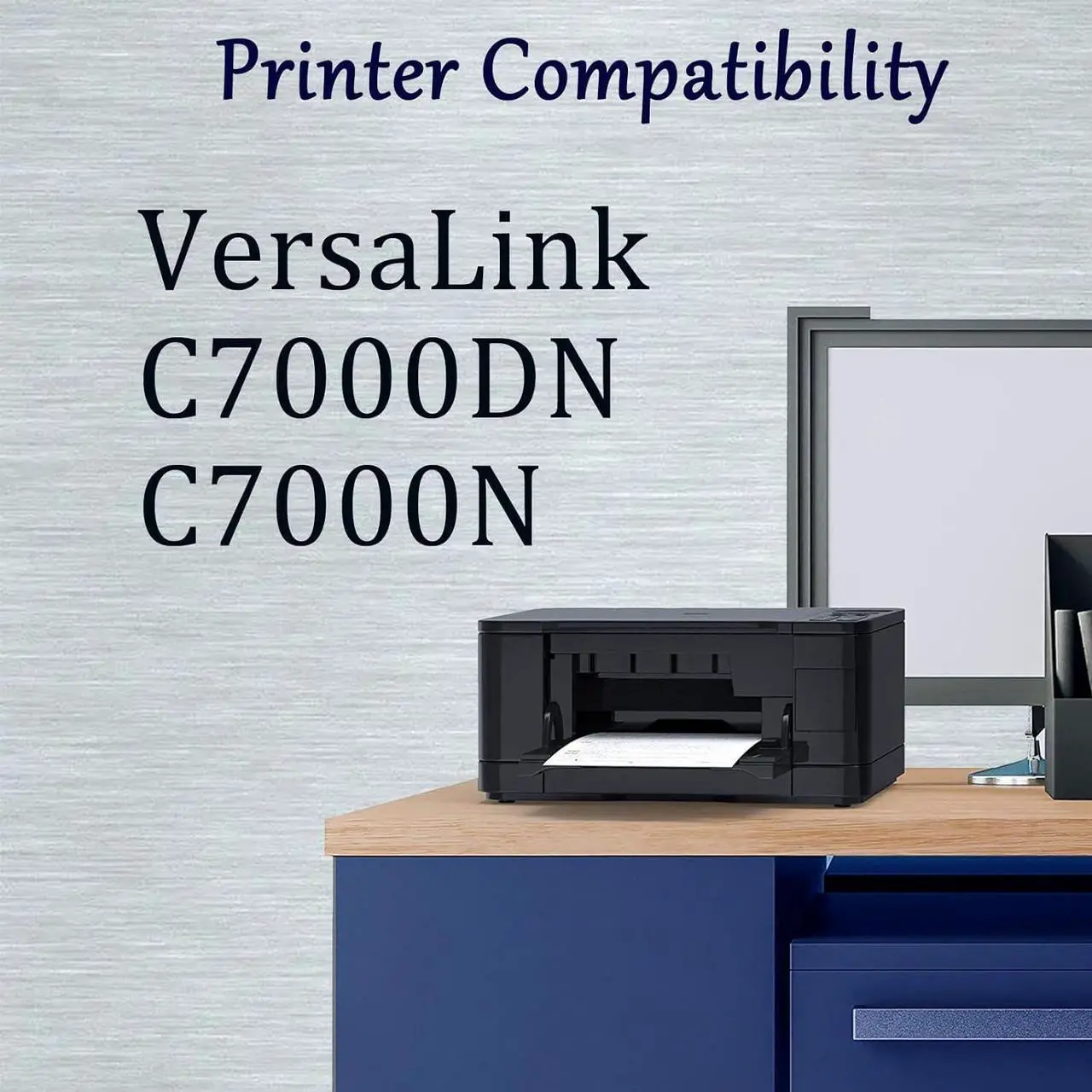 Alt view image 2 of 7 - Compatible Toner Cartridge Replacement for Xerox VersaLink C7000 VL-7000 106R03761/64/63/62 106R03769/72/71/70, Work with VersaLink C7000DN C7000N Printer Standard C Black