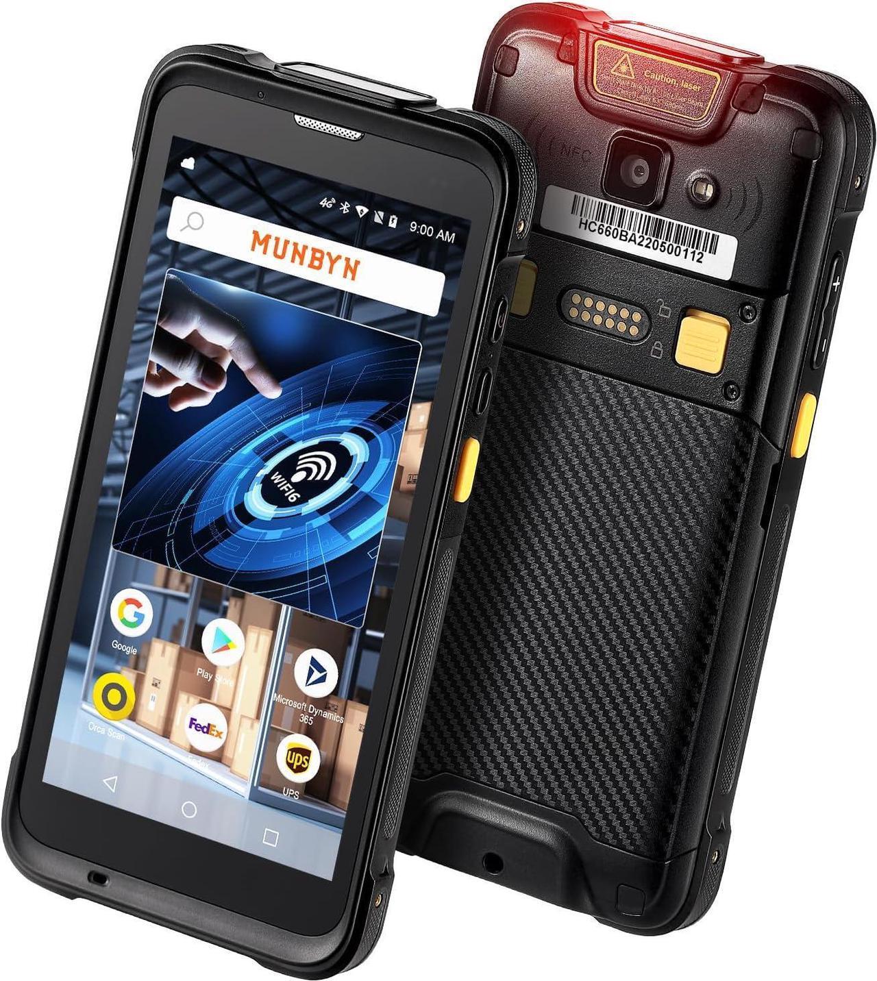 Main image of MUNBYN Android Barcode Scanner with Full Screen, Android Barcode Scanner, Rugged PDA Handheld Mobile Computer Android 11, BT 5.1, Wi-Fi 6, 1D/2D/QR Zebra Scanner, Wireless Inventory Barcode Scanner
