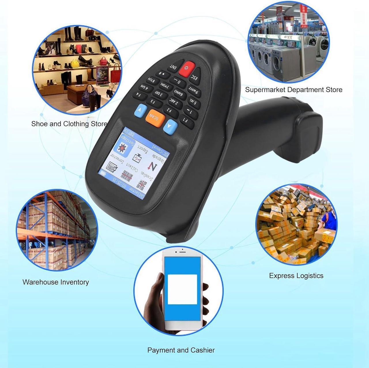 Alt view image 4 of 7 - 1D CCD Wireless Barcode Scanner, 2.4Ghz Bar Code Reader, with Charging Base, 2.2 Inch TFT LCD Screen, for Barcode Scanning, Inventory Counting