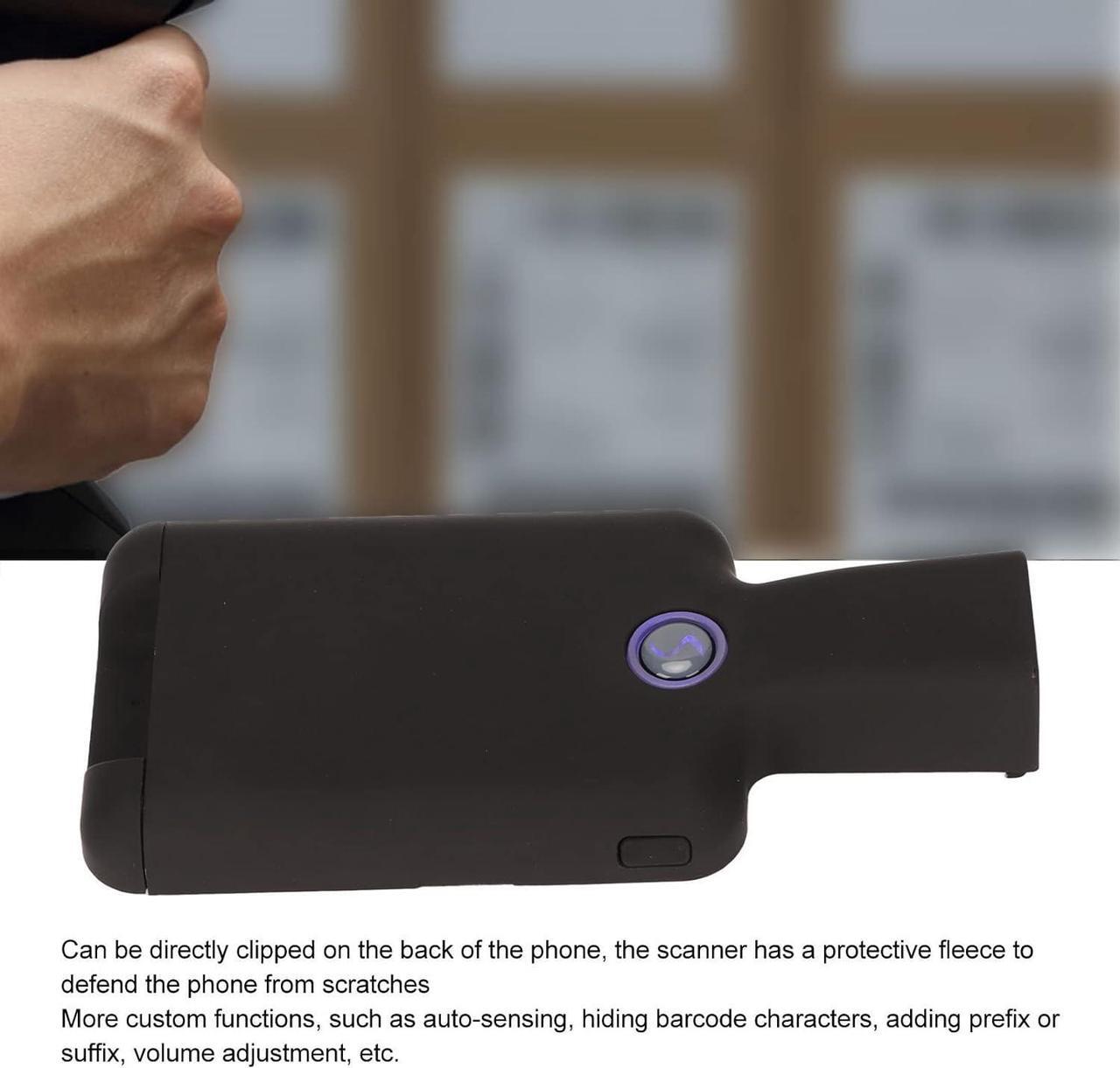Alt view image 5 of 7 - Wireless Handheld Barcode Scanner - Back Clip Bluetooth Barcode Scanner for Mobile Phone - 1D 2D QR - Compatible with iOS and Android